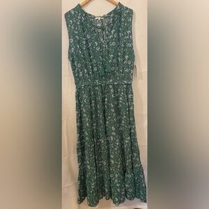Angels Green and White Floral Maxi Dress